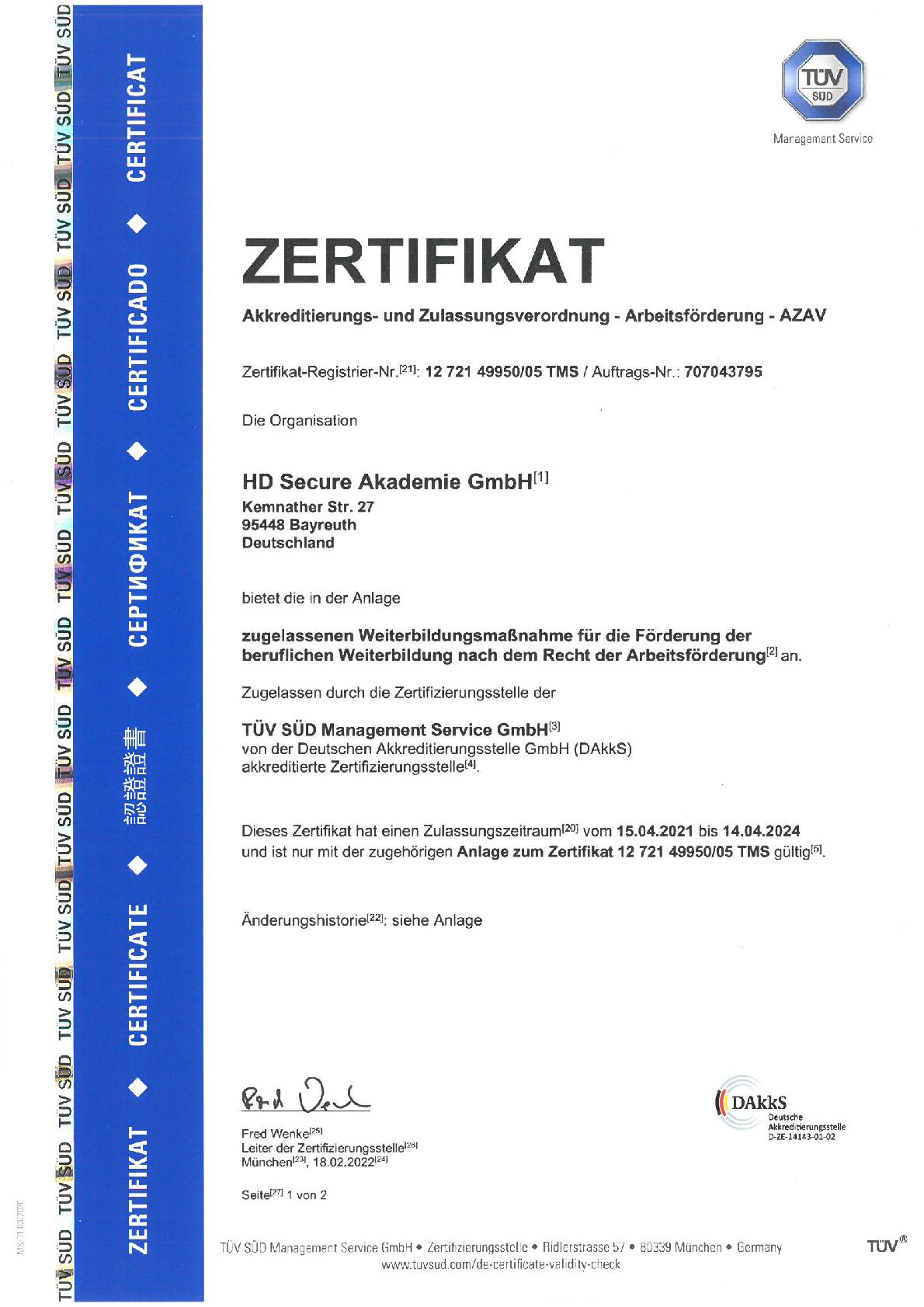 Zertifikate
